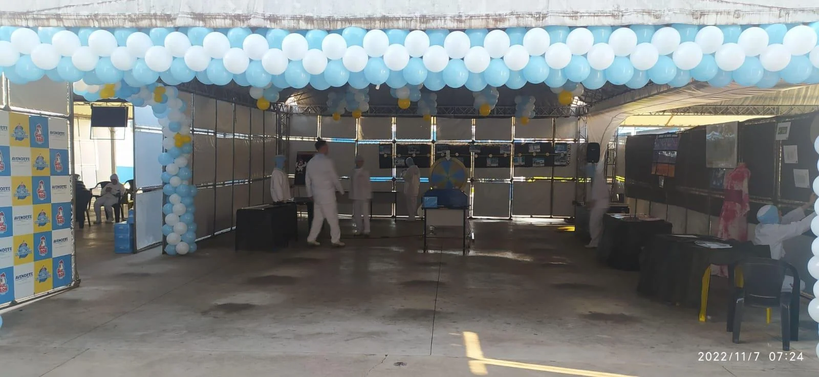 Espaço preparado para receber as equipes